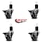 Service Caster 3'' Thermoplastic Rubber Swivel 1-3/4'' Expanding Stem Caster Set with Brake, 4PK SCC-EX20S314-TPRB-PLB-134-4 - alternate 3